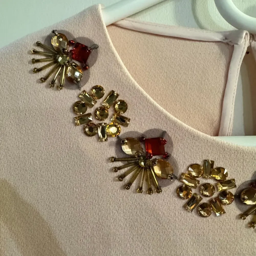 Kate Spade Alexandria Pink Rhinestone Embellished Top Size 2